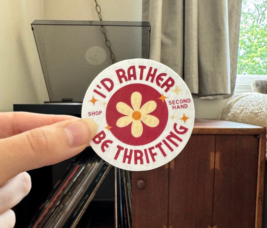 'I'd Rather be Thrifting' Vinyl Sticker