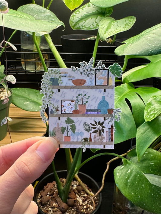 Houseplant Aesthetic Shelf Vinyl Sticker