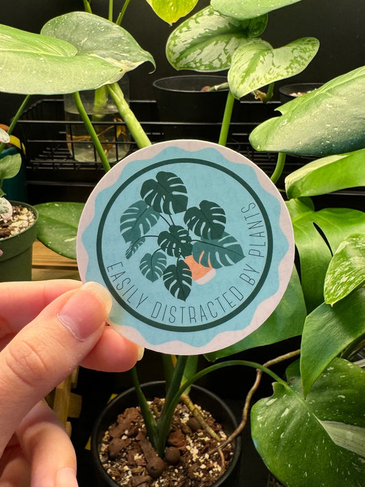 Easily Distracted by Plants Vinyl Sticker